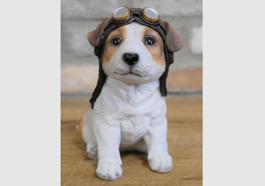 Dog Pilot Resin Ornament Jack Russell Dog Statue