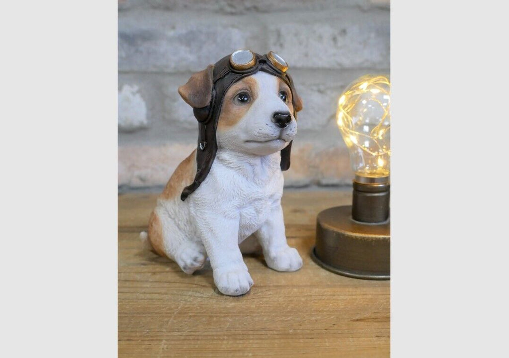 Dog Pilot Resin Ornament Jack Russell Dog Statue