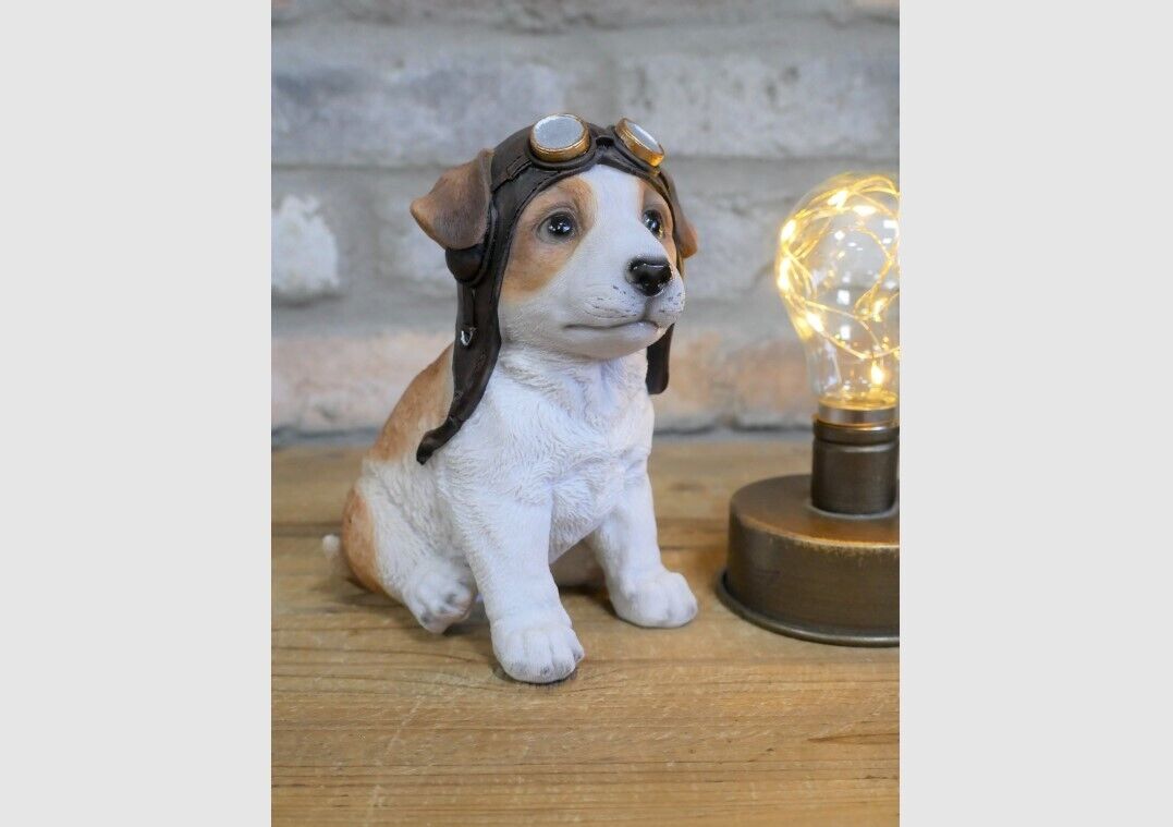 Dog Pilot Resin Ornament Jack Russell Dog Statue