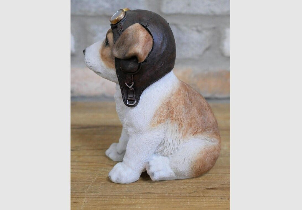 Dog Pilot Resin Ornament Jack Russell Dog Statue