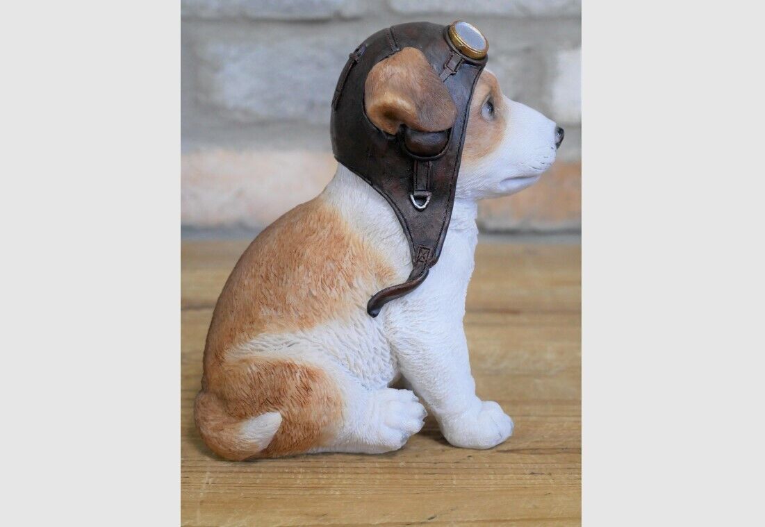 Dog Pilot Resin Ornament Jack Russell Dog Statue