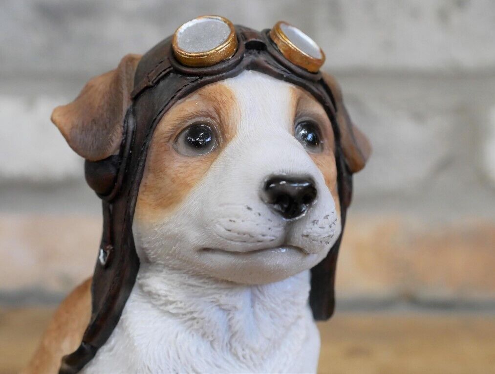 Dog Pilot Resin Ornament Jack Russell Dog Statue