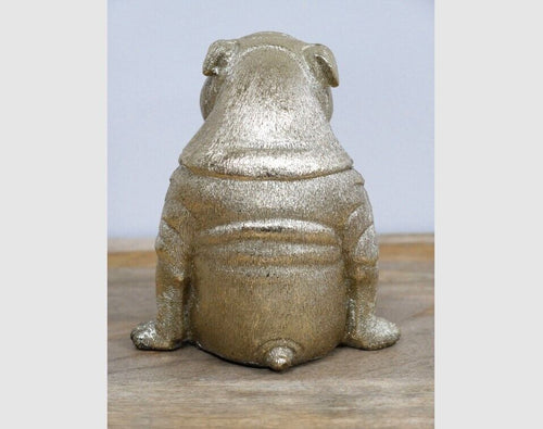 British Bulldog Resin Ornament in Gold Finish