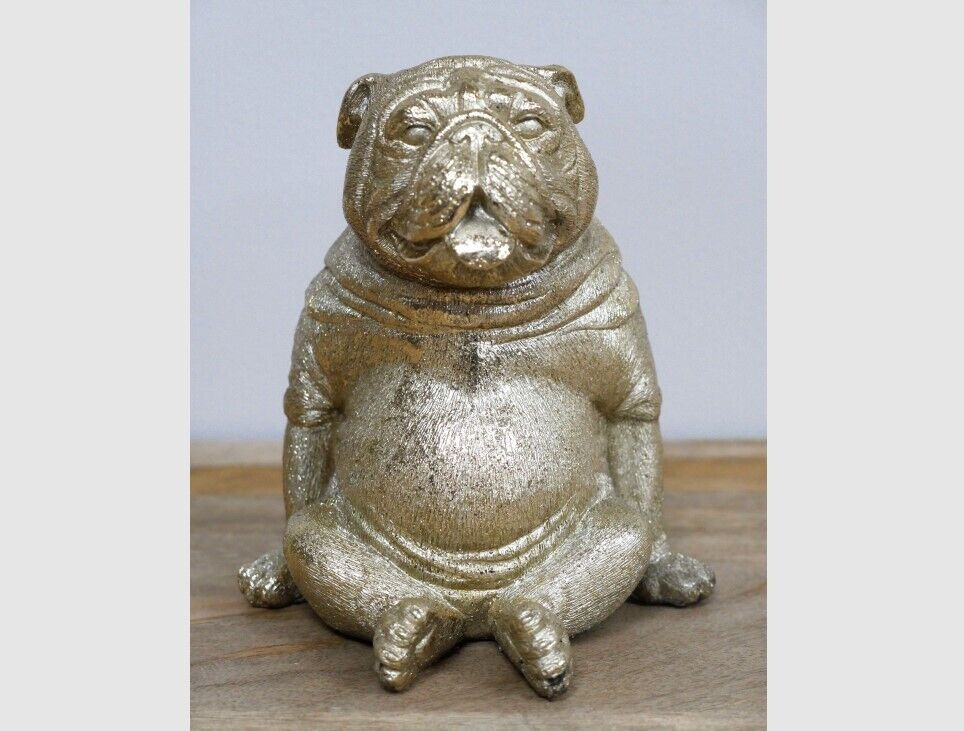 British Bulldog Resin Ornament in Gold Finish