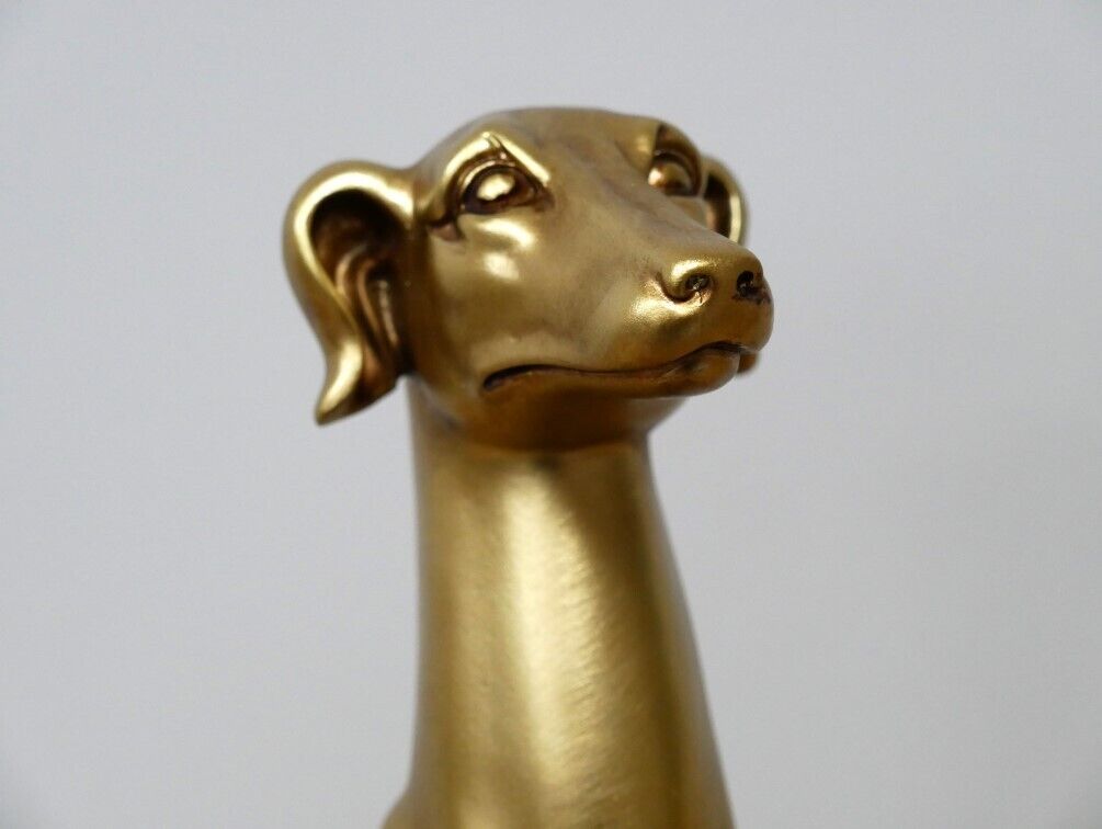 Sitting Puppy Dog in Gold Resin Ornament
