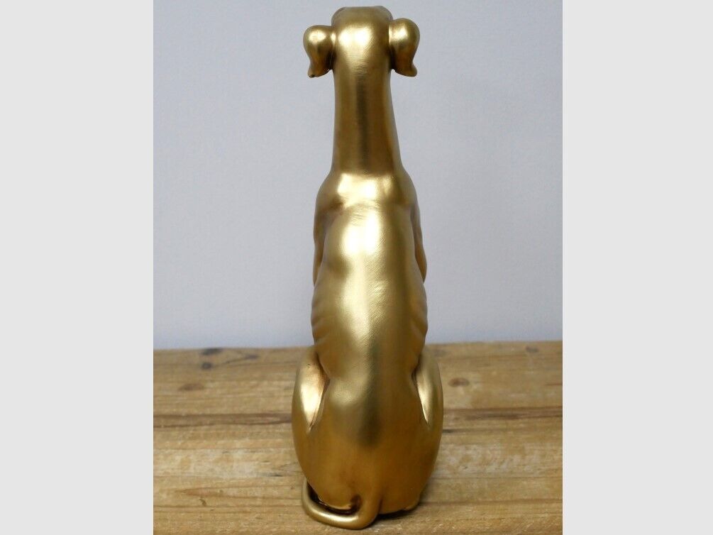 Sitting Puppy Dog in Gold Resin Ornament