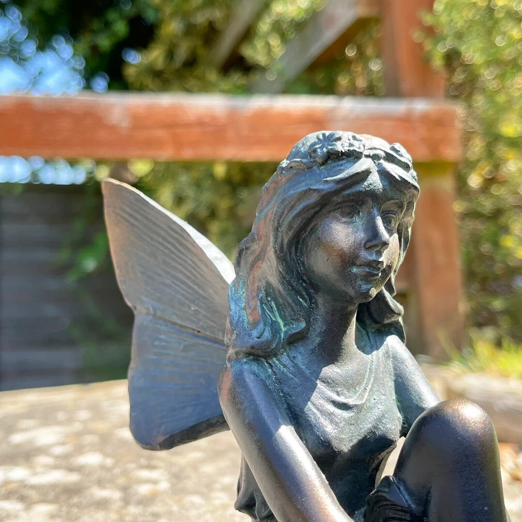 Sitting Bronze Fairy Resin Ornament