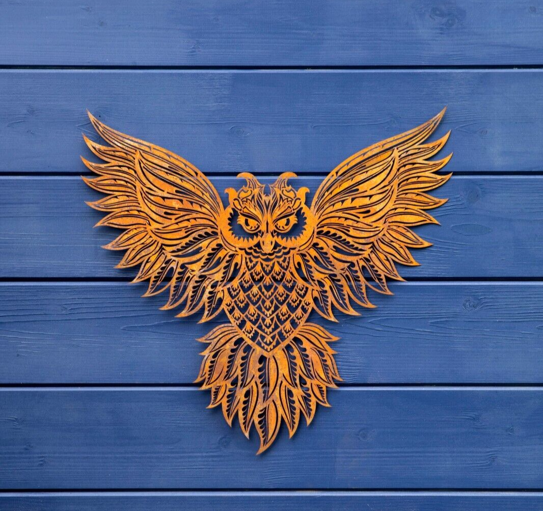 Large Owl Metal Wall Plaque
