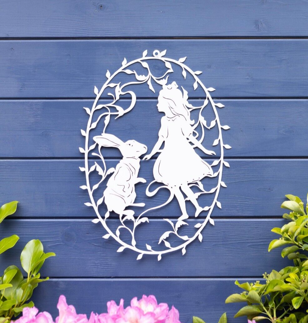 Large Alice in Wonderland Metal Wall Plaque