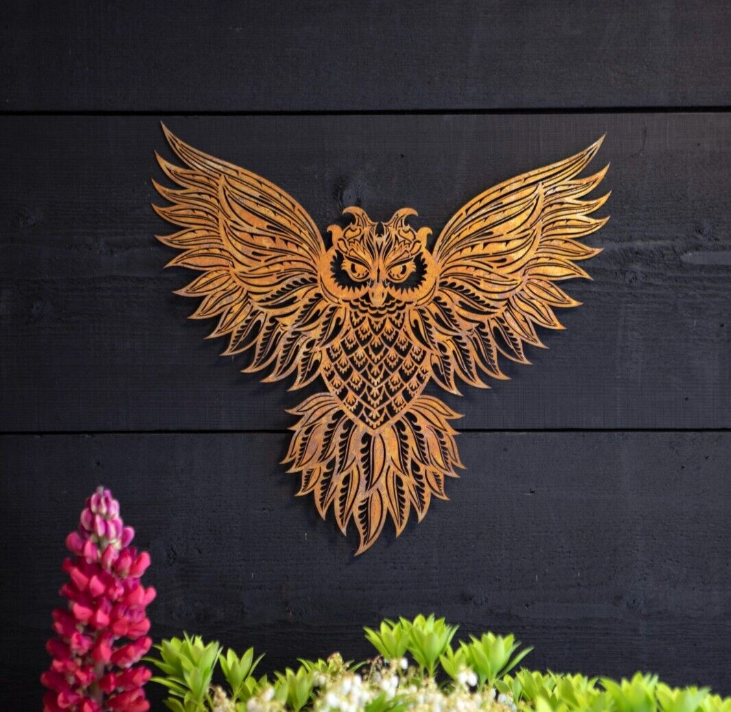 Large Owl Metal Wall Plaque