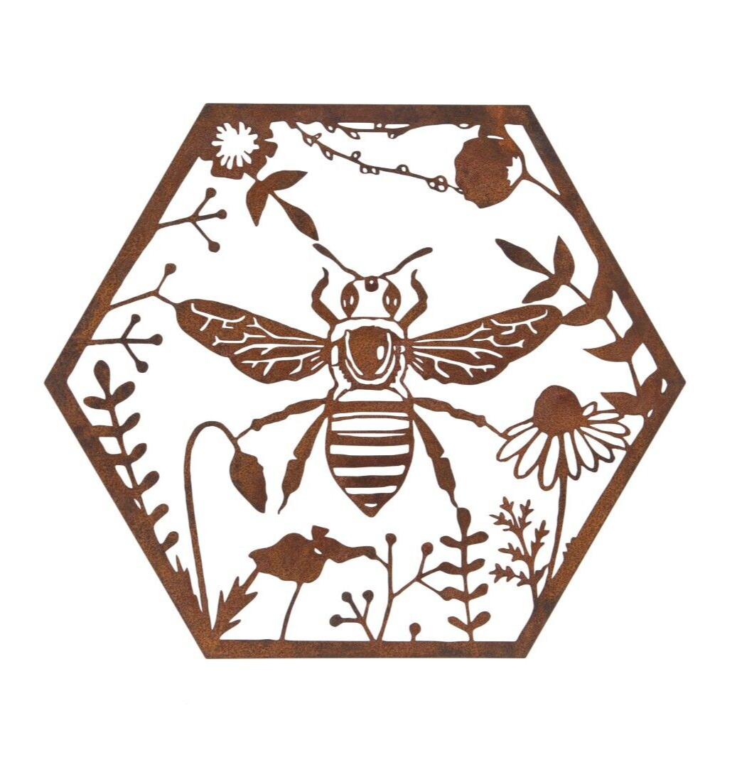 Large Bumble Bee Metal Wall Plaque
