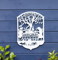 Large Alice in Wonderland Metal White Wall Plaque