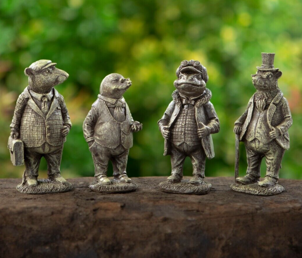 Set 4 Wind in the Willows Mini Resin Statue