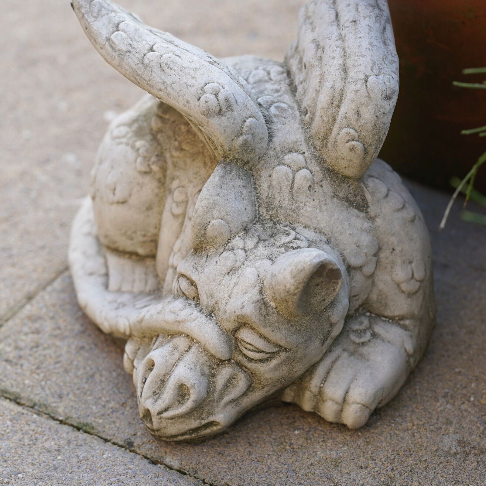 Sleepy Dragon Stone Statue | Outdoor Garden Ornament