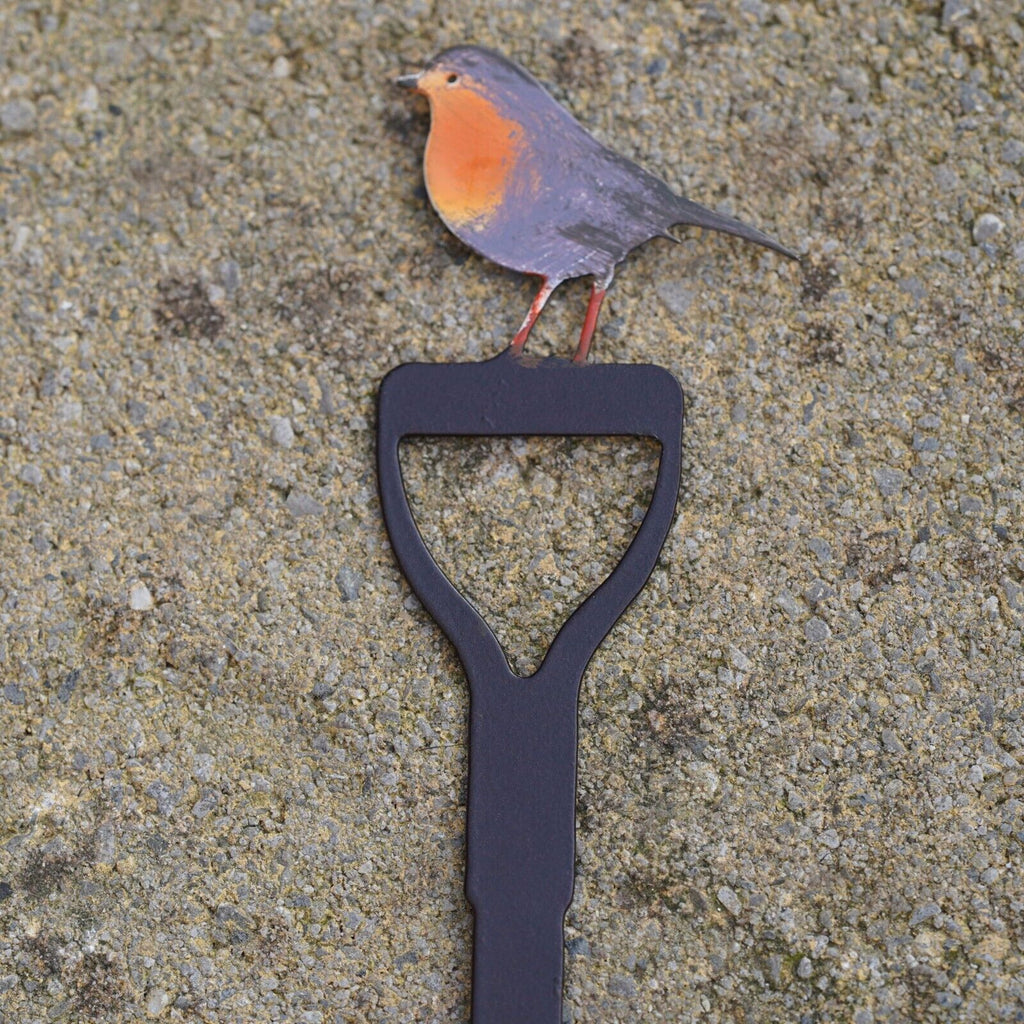 Mini Robin on Fork Metal Garden Stake