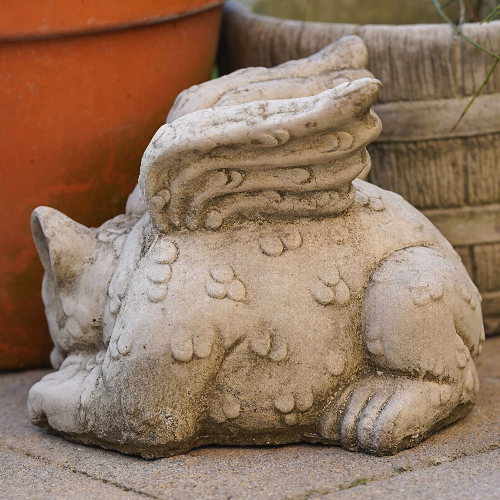 Sleepy Dragon Stone Statue | Outdoor Garden Ornament