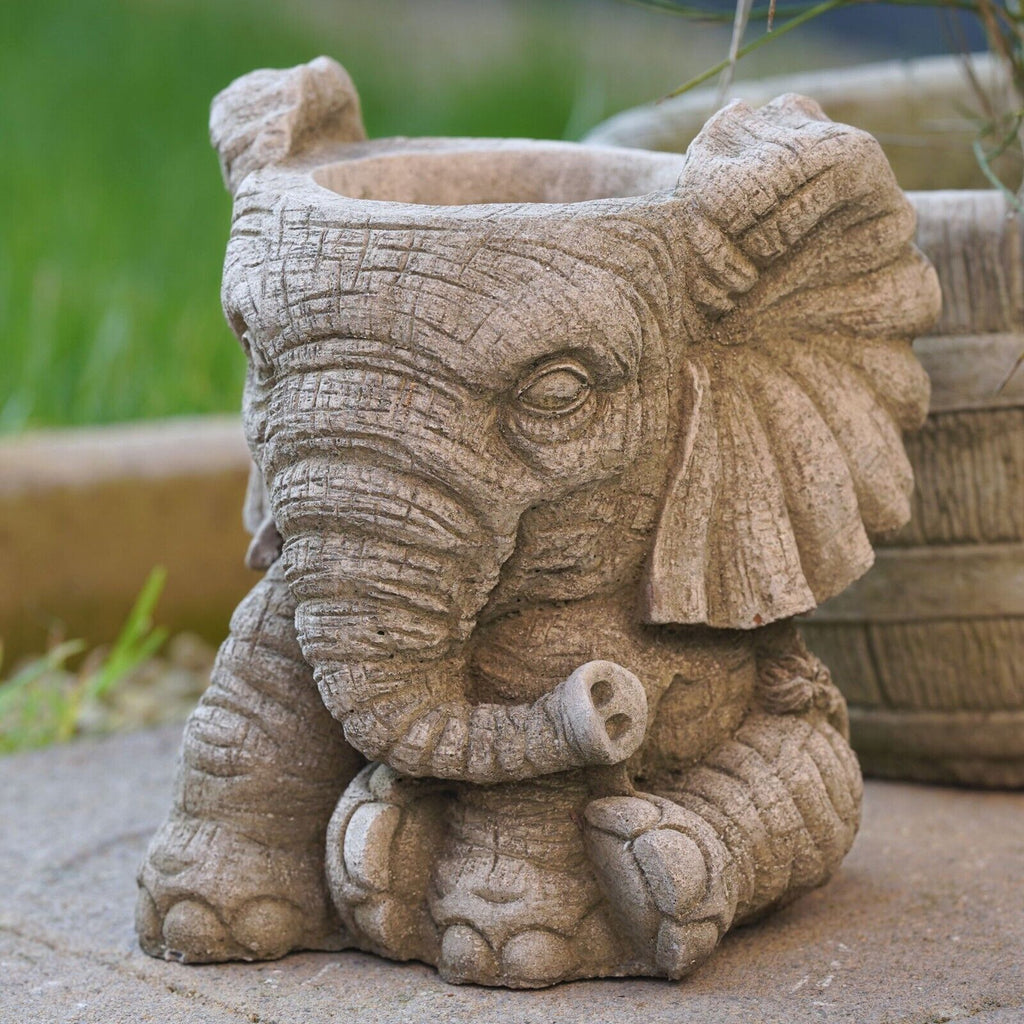 Elephant Plant Pot Stone Planter