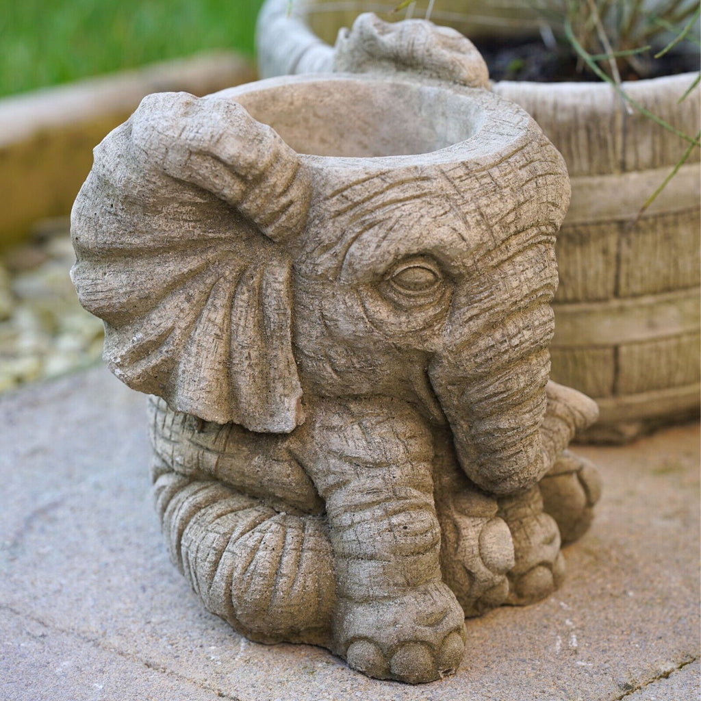 Elephant Plant Pot Stone Planter