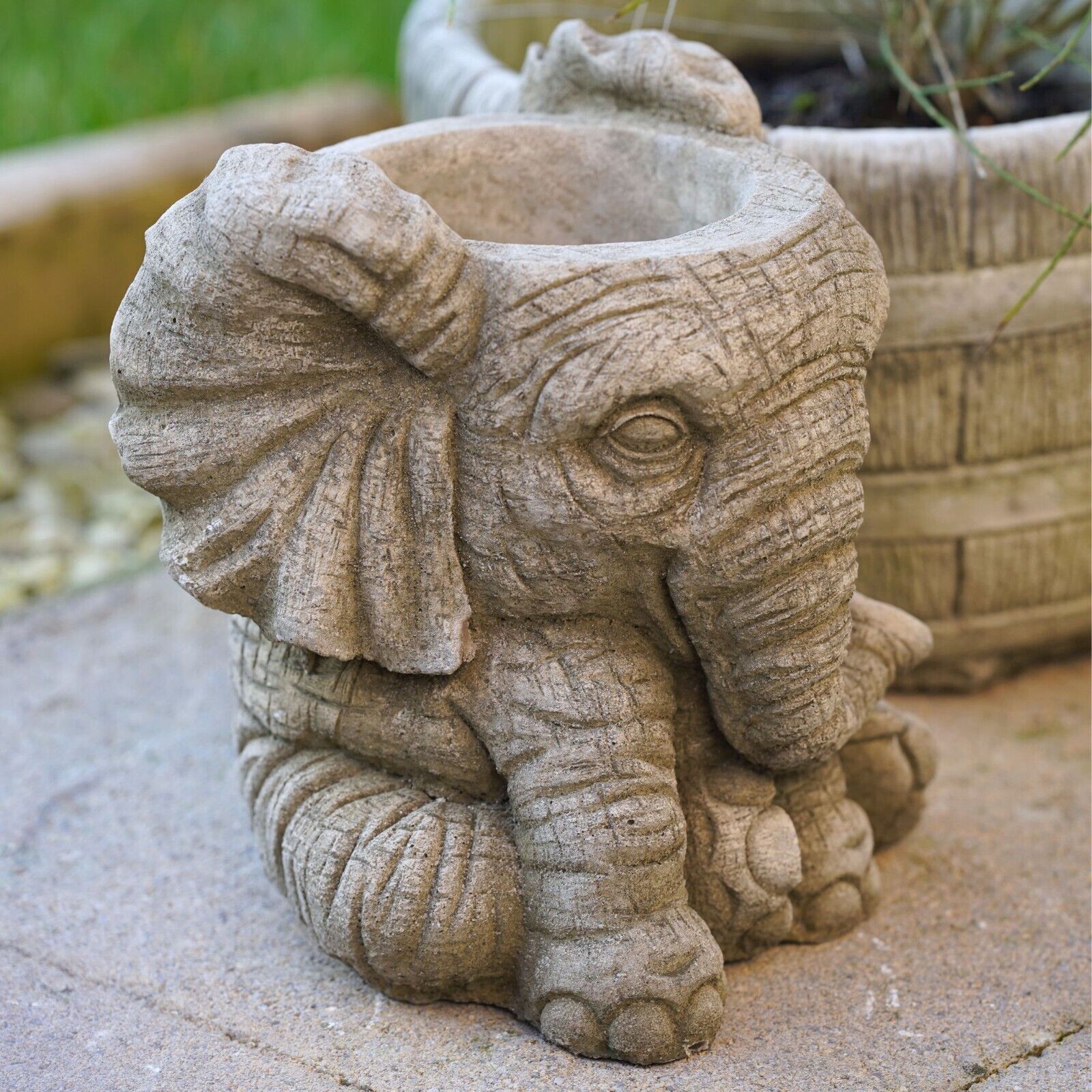 Elephant Plant Pot Stone Planter