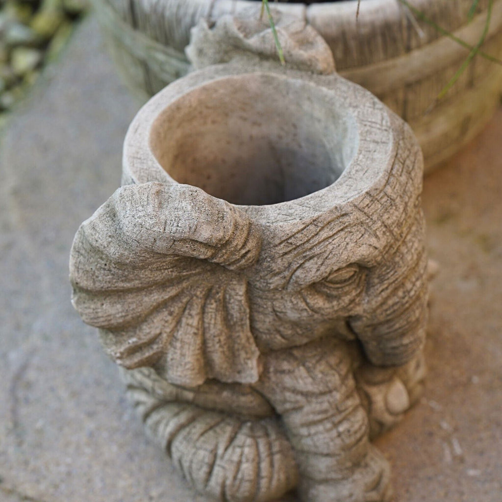 Elephant Plant Pot Stone Planter