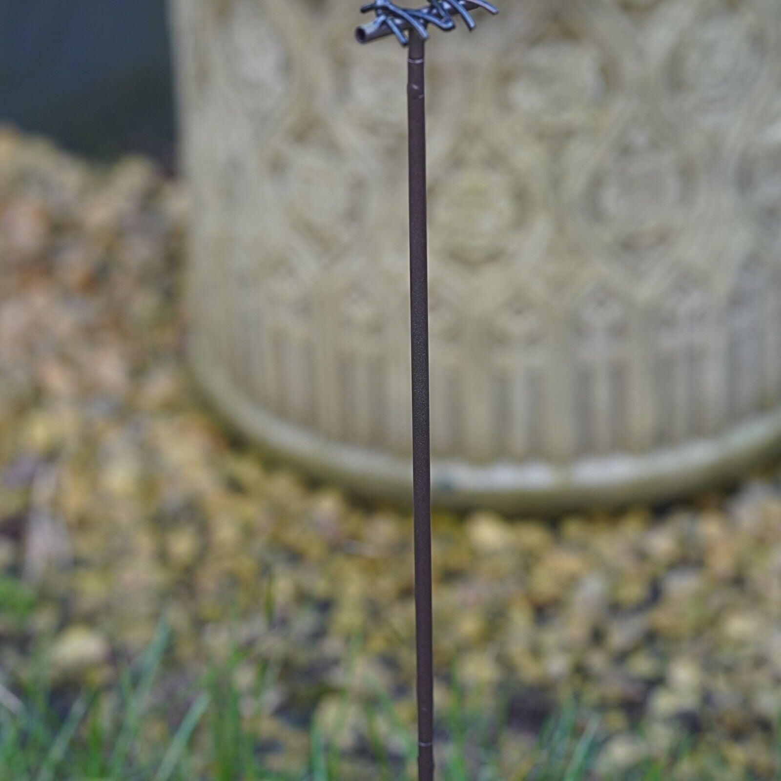 Bird on Stick Metal Robin Blue Tit Garden Sculpture