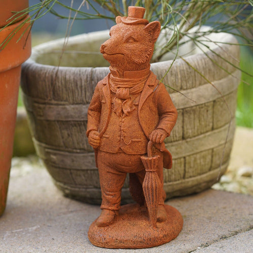 Cast Iron Mr Fox Garden Sculpture