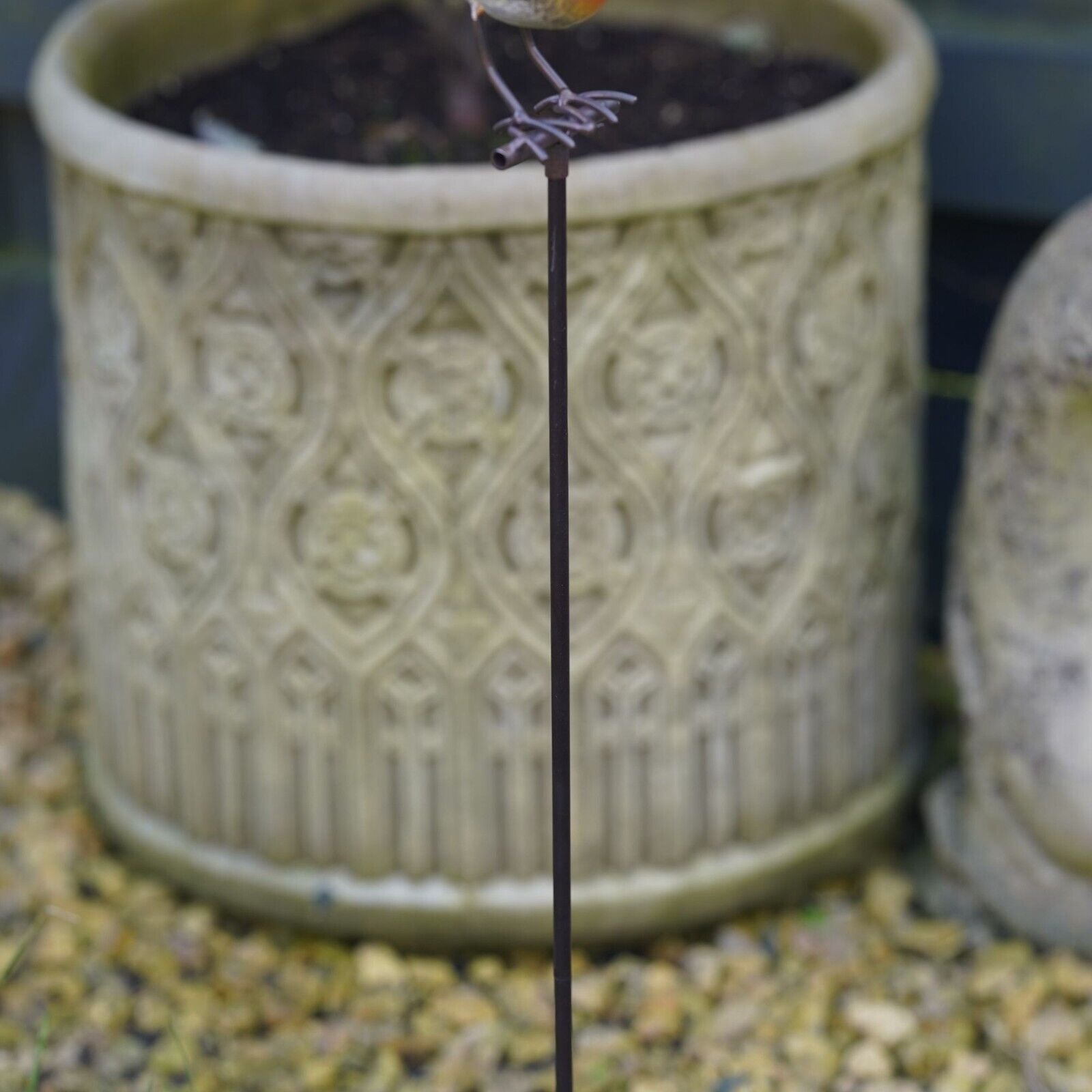 Bird on Stick Metal Robin Blue Tit Garden Sculpture