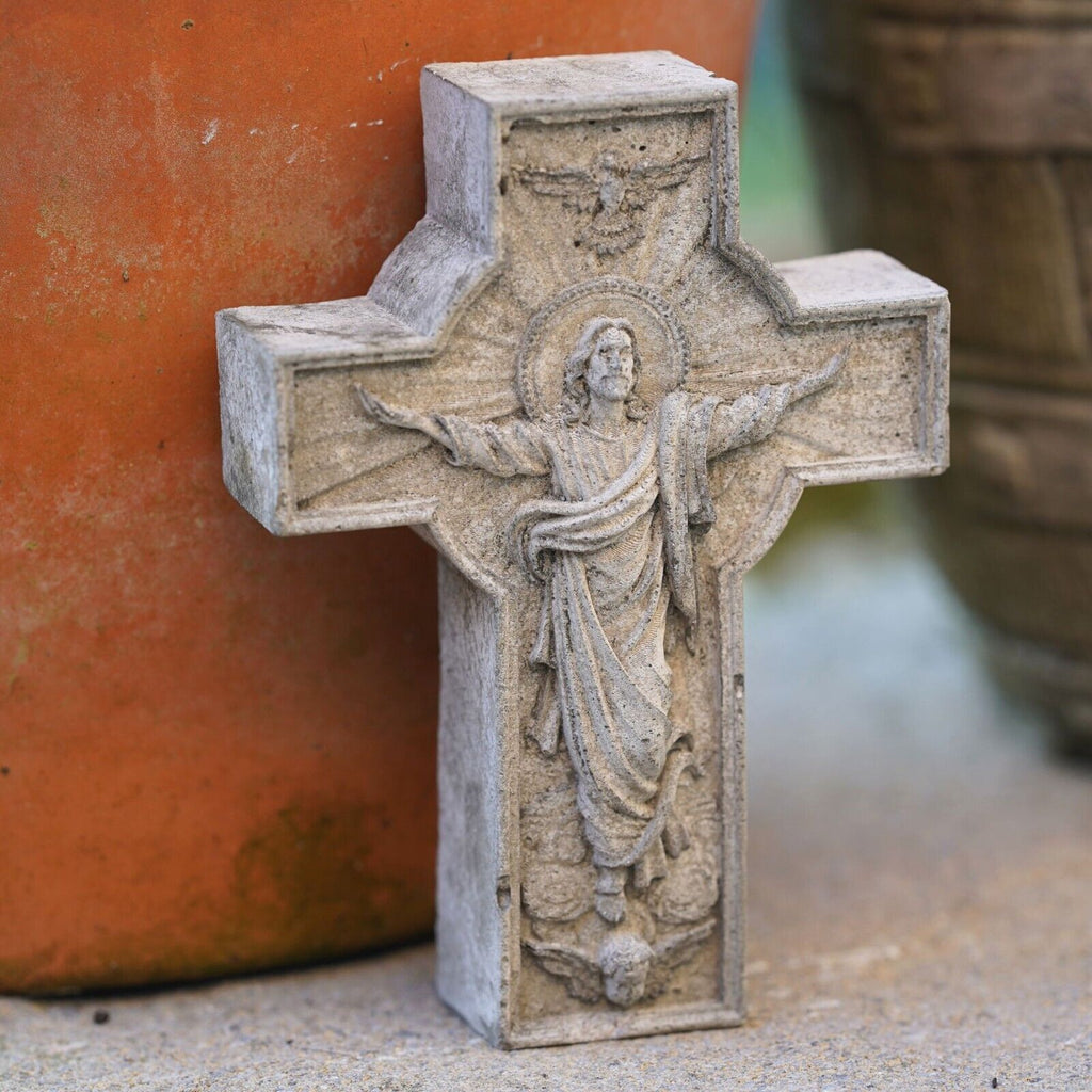 Jesus on the Cross Stone Hanging Plaque