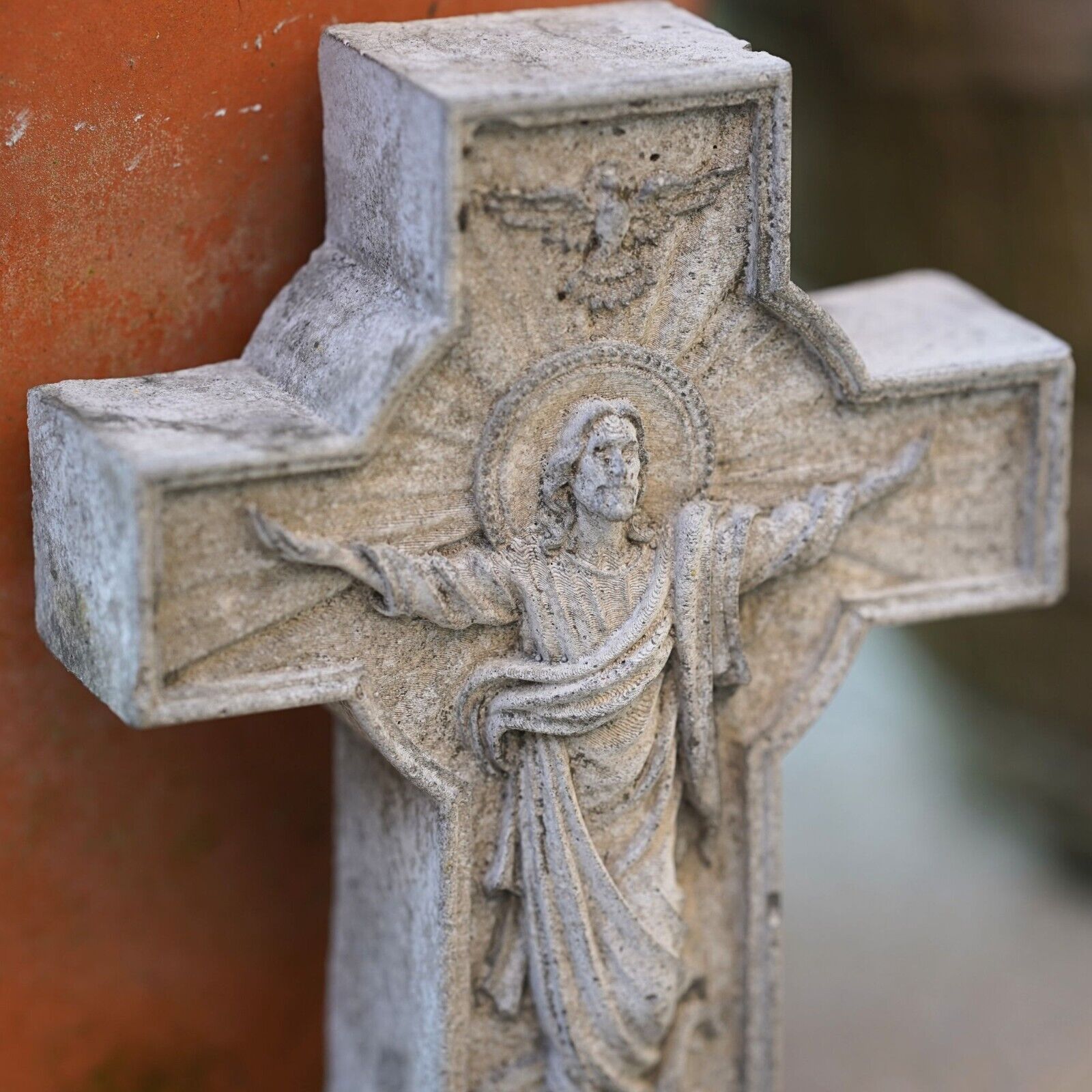 Jesus on the Cross Stone Hanging Plaque