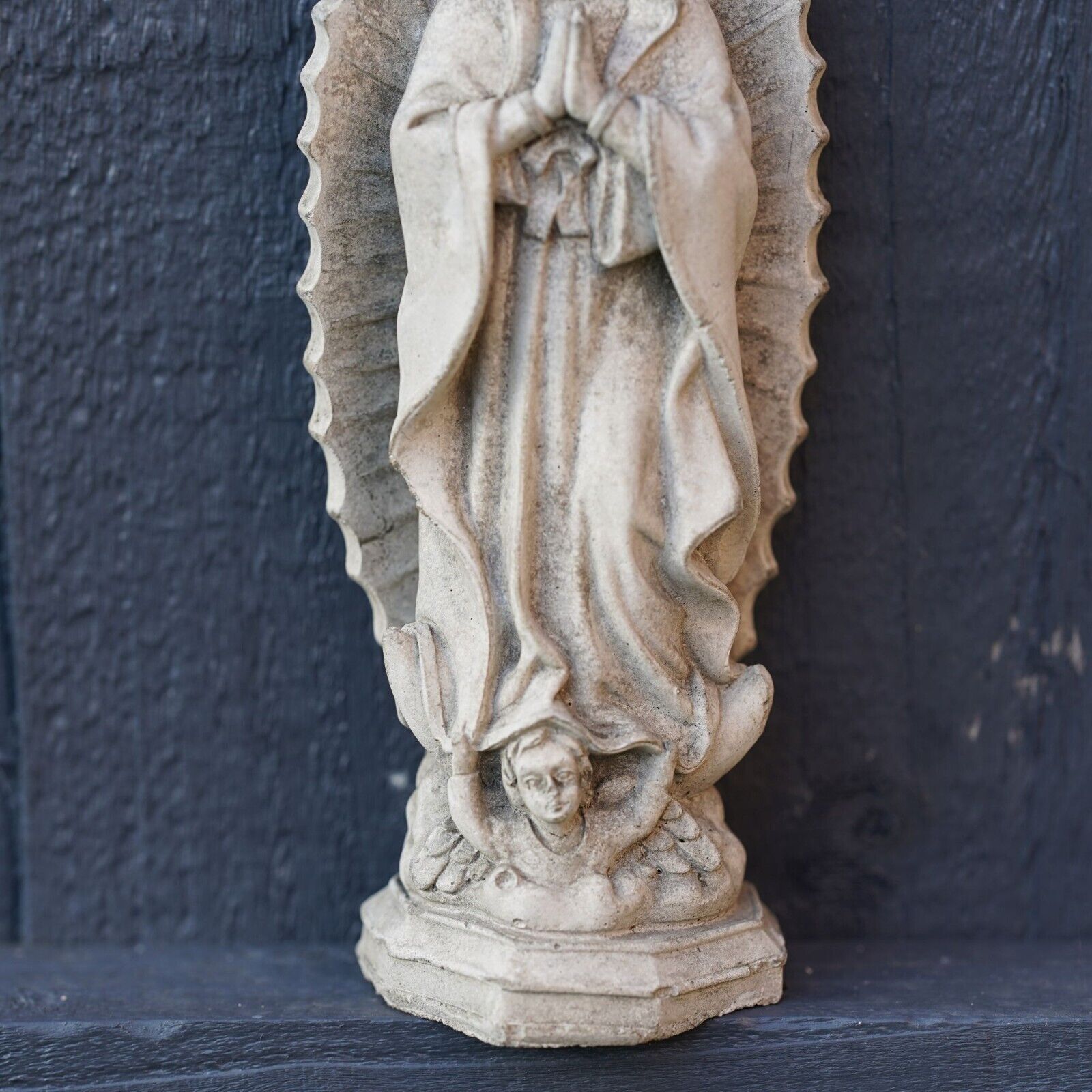 Virgin Mary Stone Statue | Christian Religious Garden Ornament