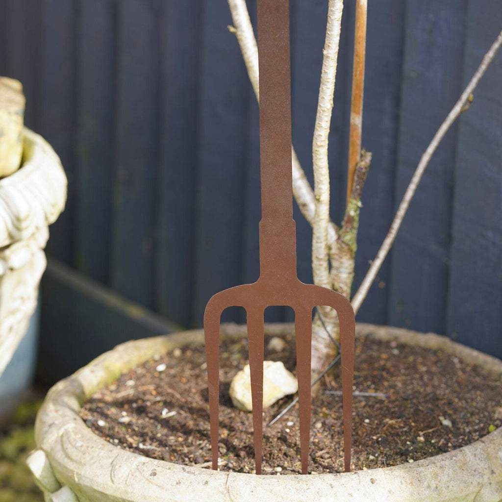 Large Robin on Fork 78cm Metal Garden Stake