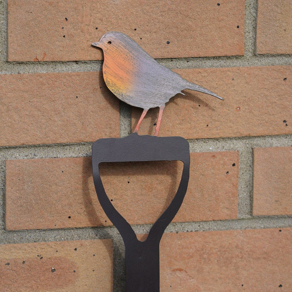 Large Robin on Fork 78cm Metal Garden Stake