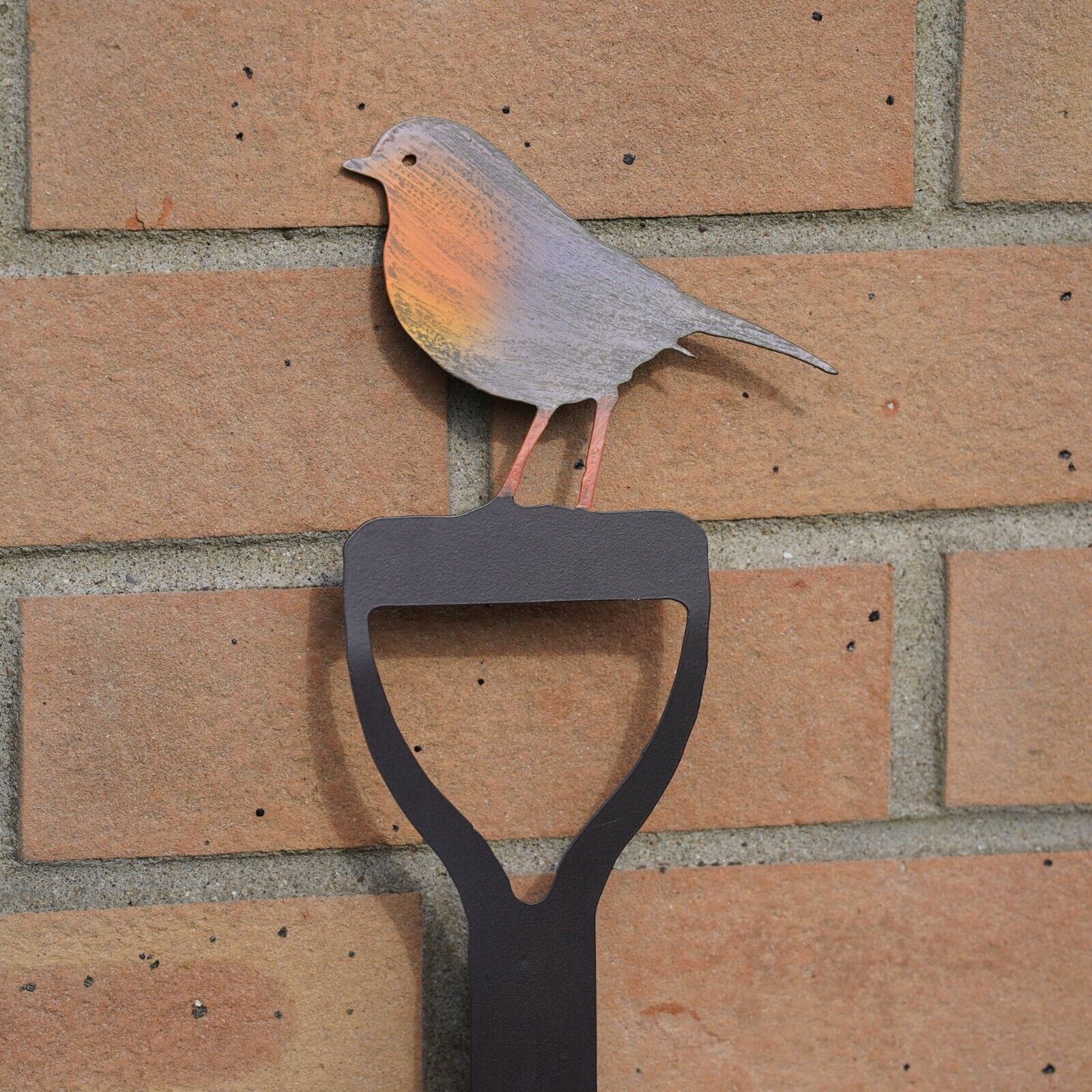 Large Robin on Fork 78cm Metal Garden Stake