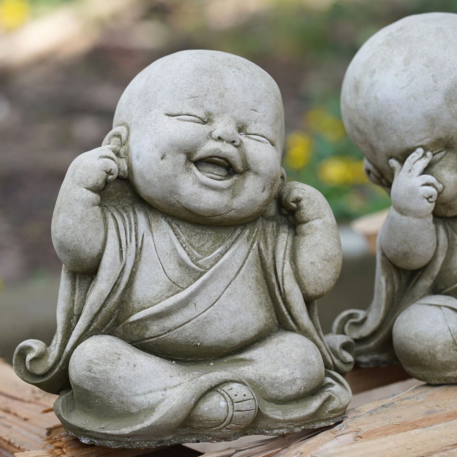 Set 3 Monks Stone Statue