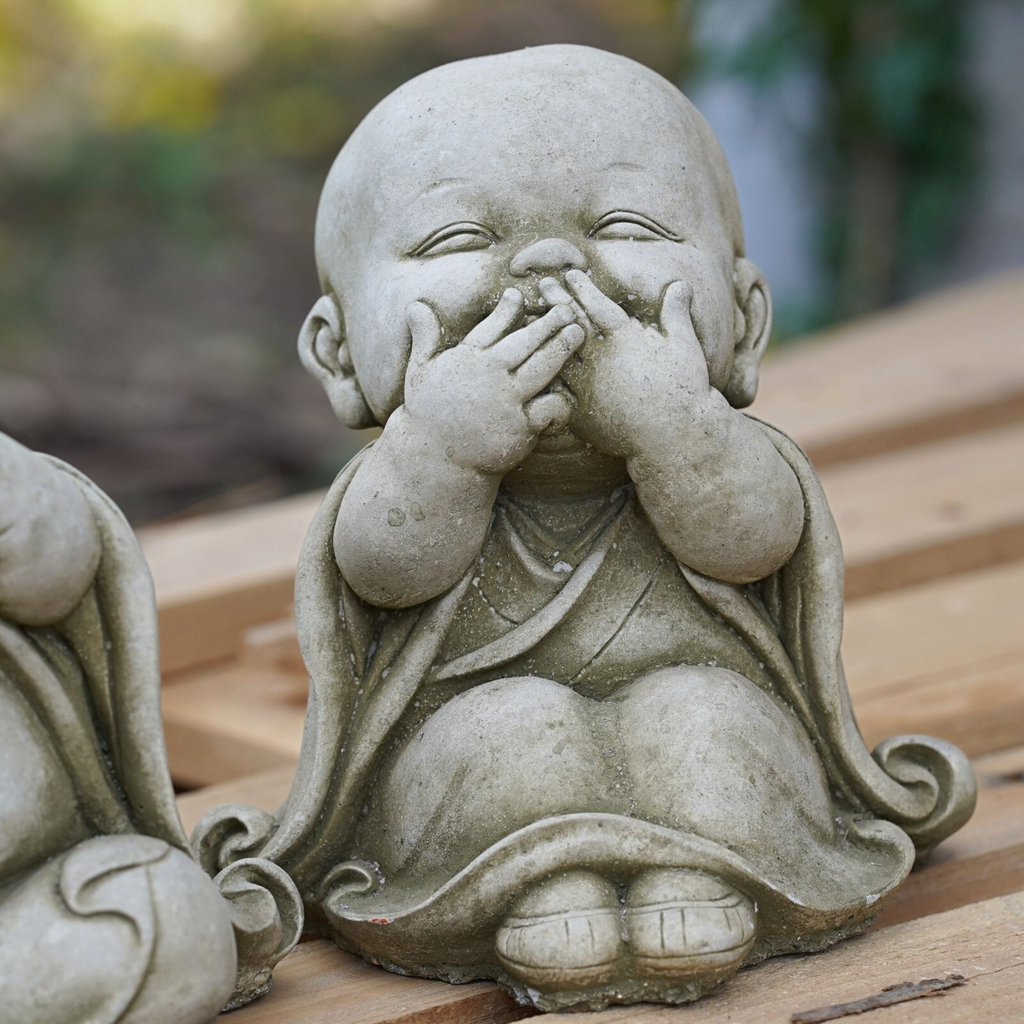 Set 3 Monks Stone Statue