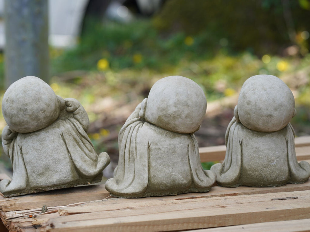 Set 3 Monks Stone Statue