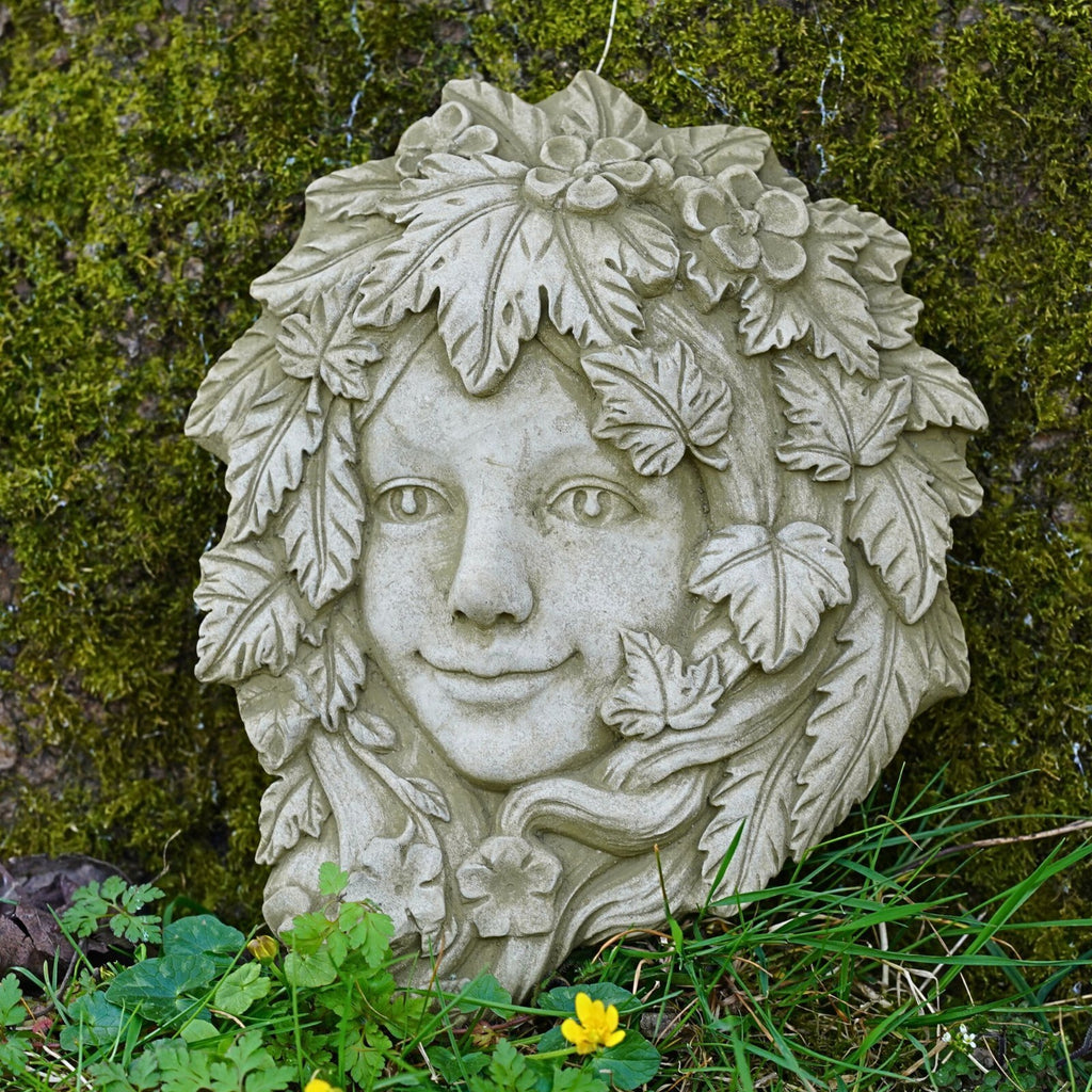 Floral Greenlady Stone Hanging Plaque