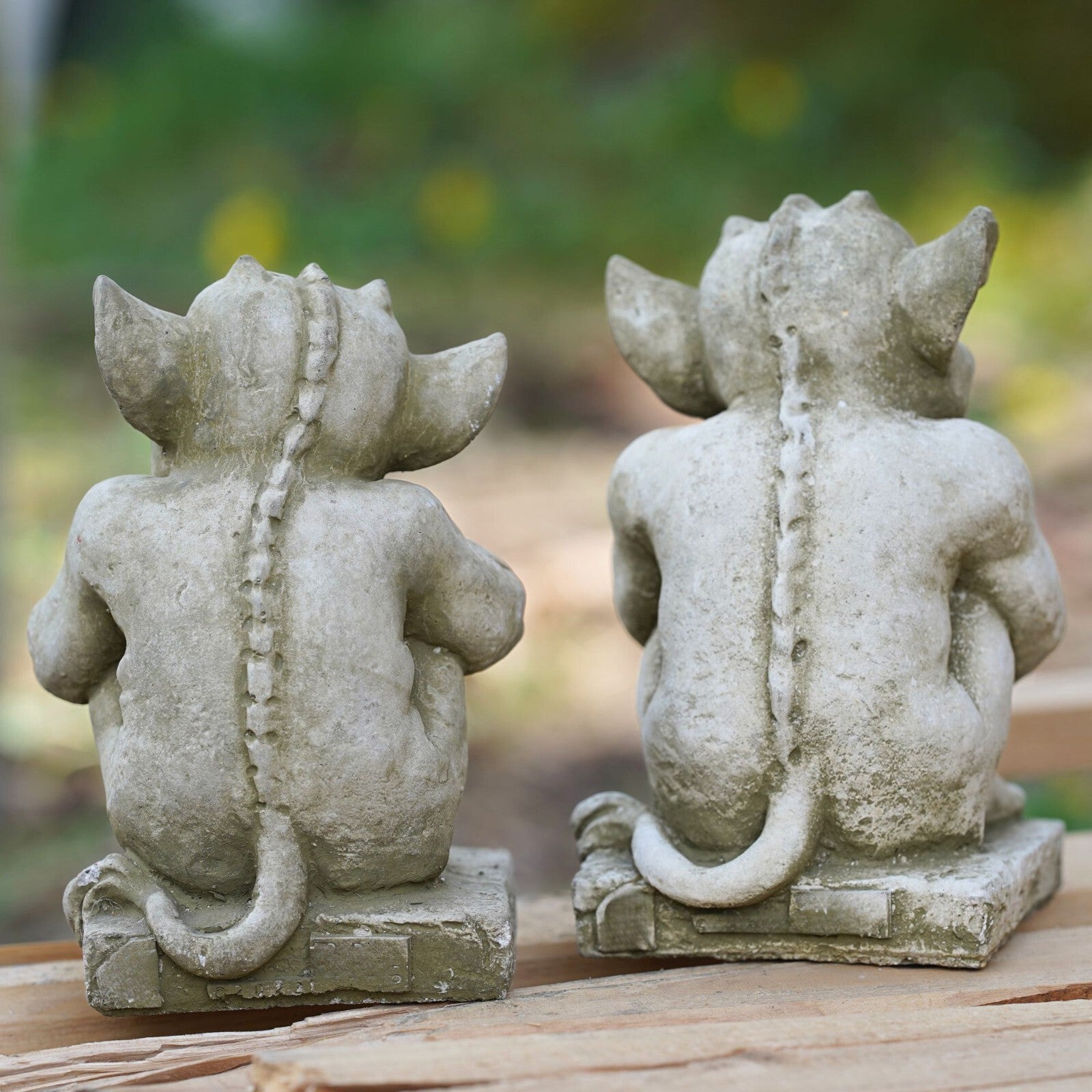Pair of Stone Gargoyle Statues | Garden Finials & Ornaments