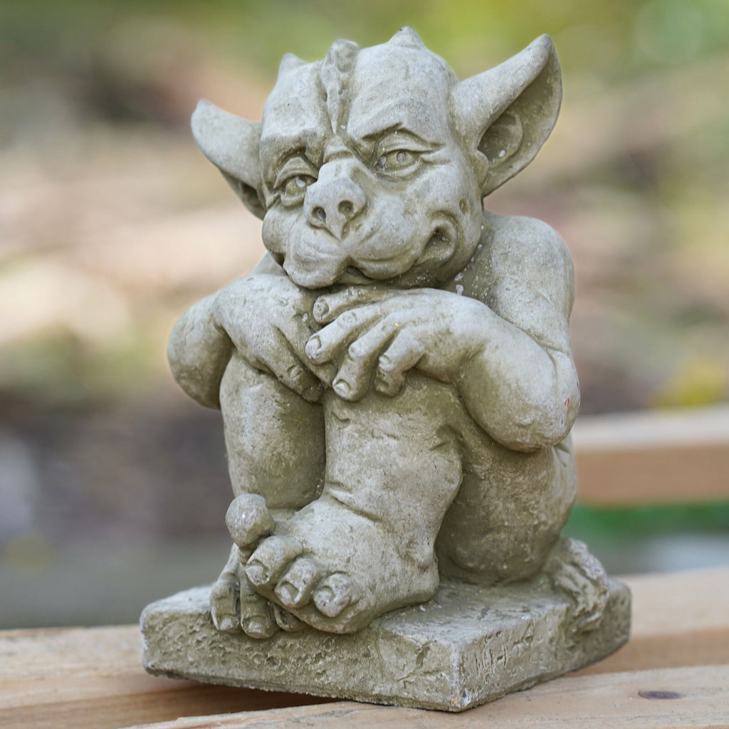 Pair of Stone Gargoyle Statues | Garden Finials & Ornaments