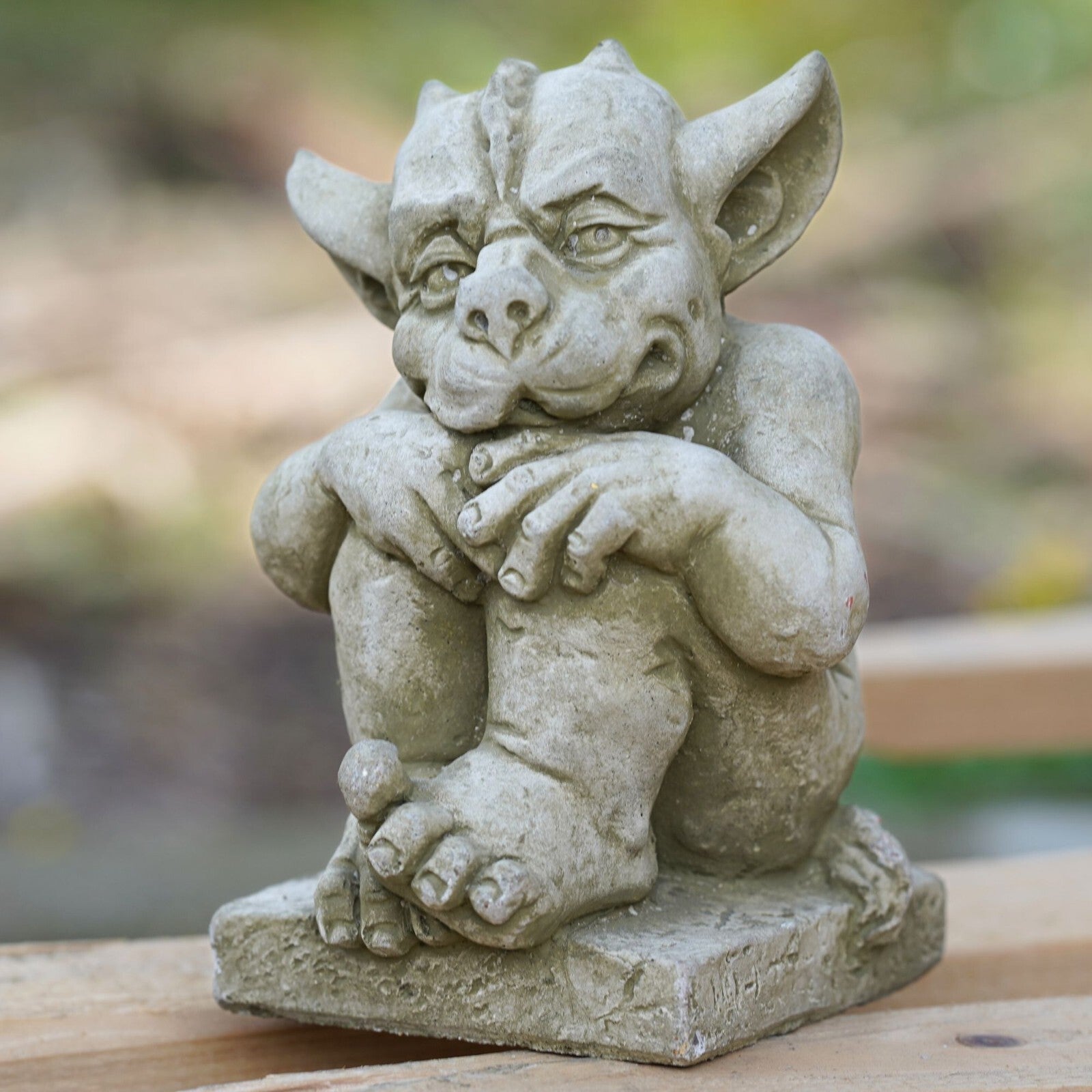Pair of Stone Gargoyle Statues | Garden Finials & Ornaments