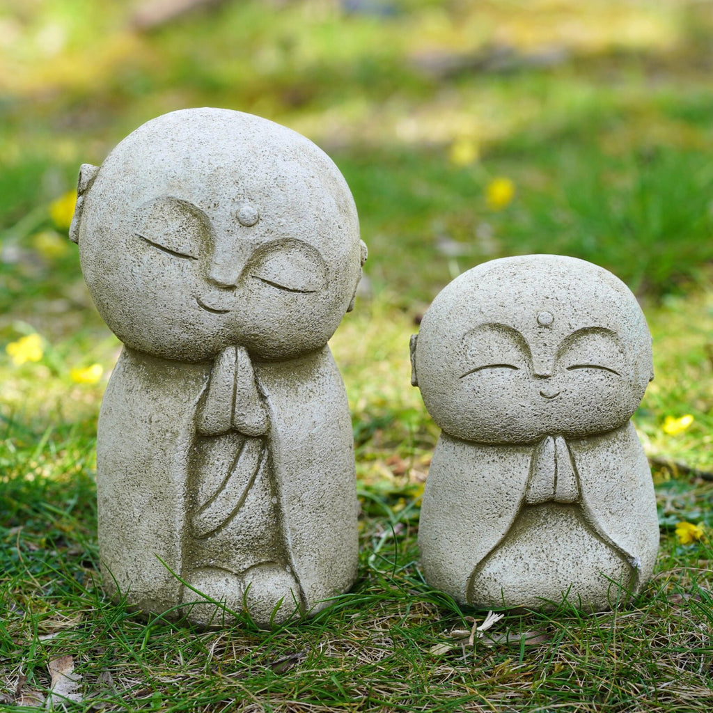 Calming Monks Stone Statue