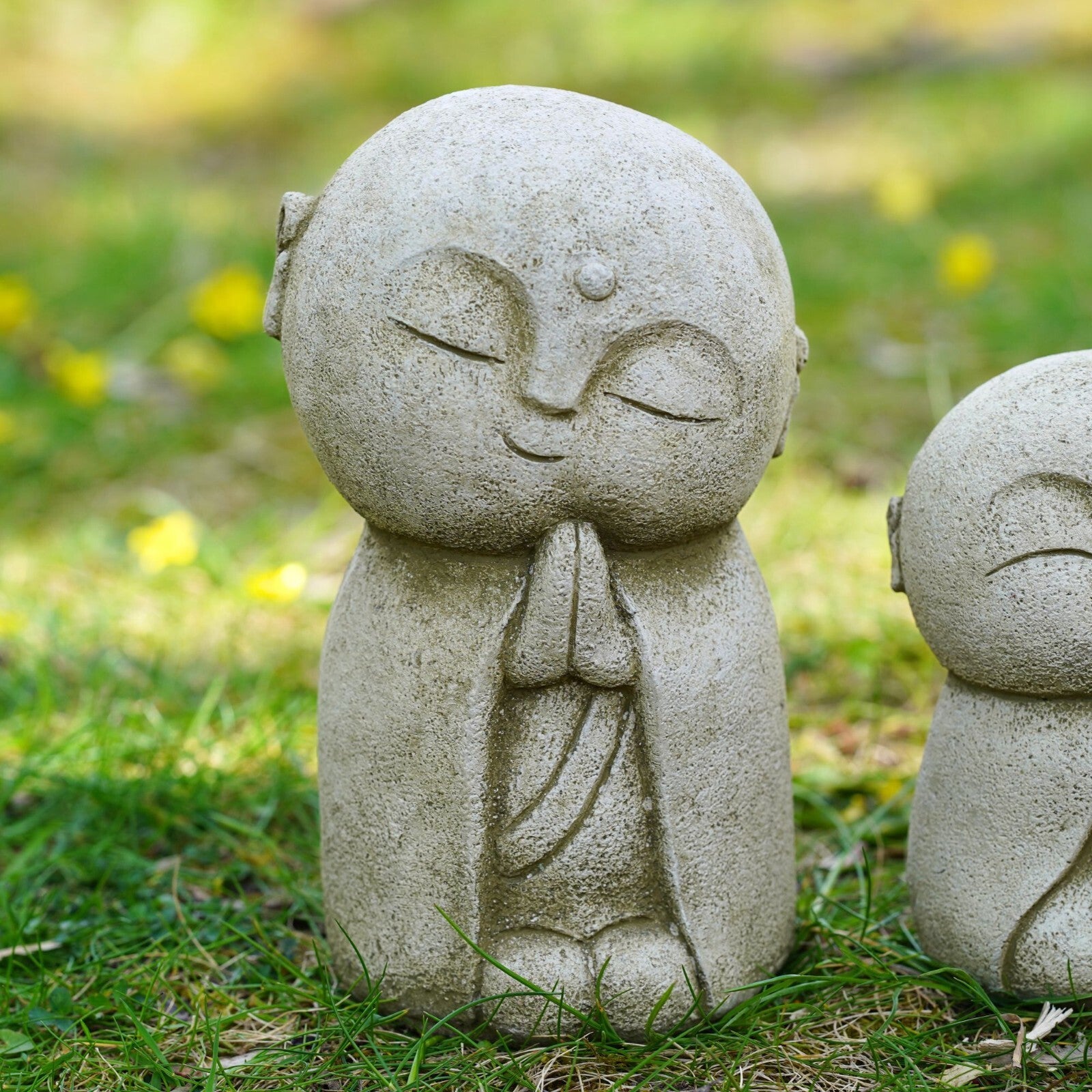 Calming Monks Stone Statue