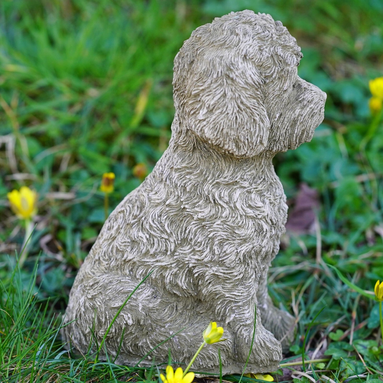 Labradoodle Dog Stone Statue