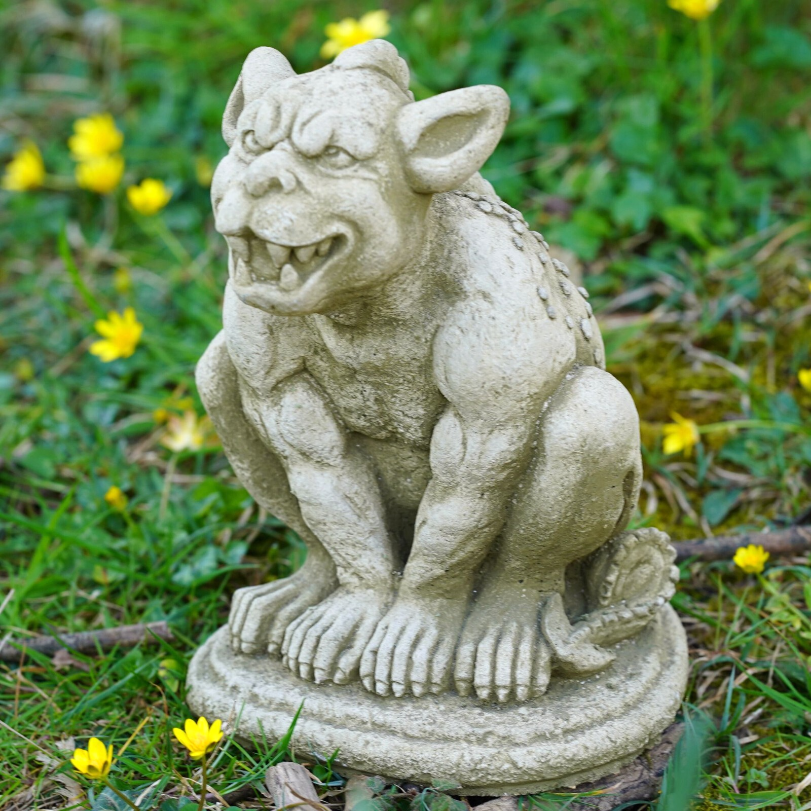 Grinning Gargoyle Stone Statue