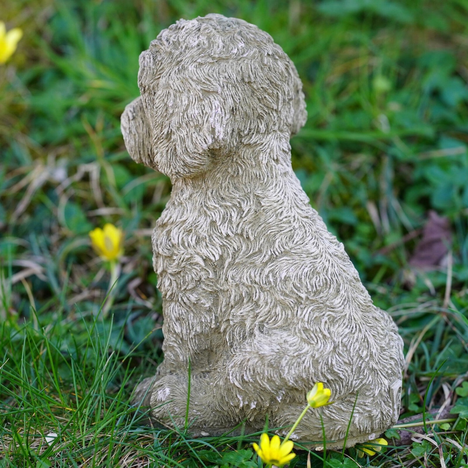 Labradoodle Dog Stone Statue