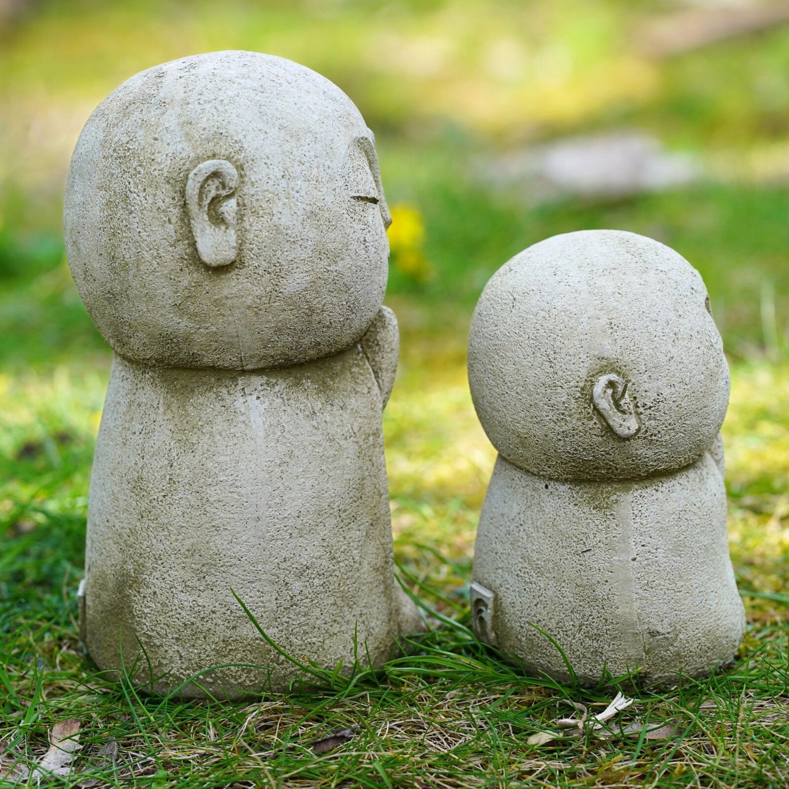 Calming Monks Stone Statue