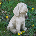 Sitting Spaniel Dog Stone Statue