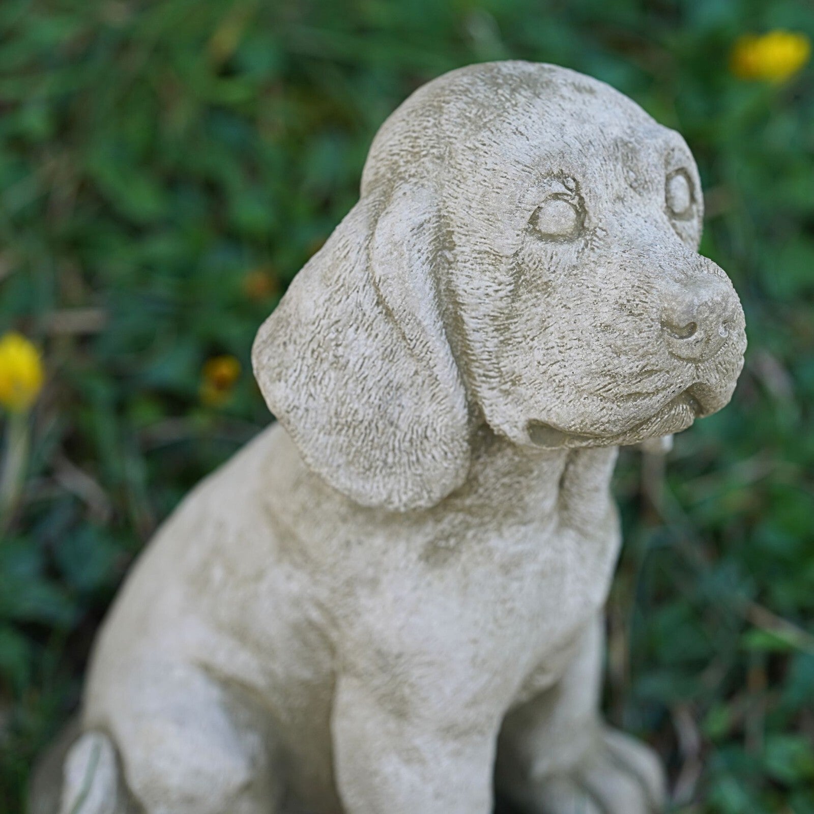 Sitting Spaniel Dog Stone Statue