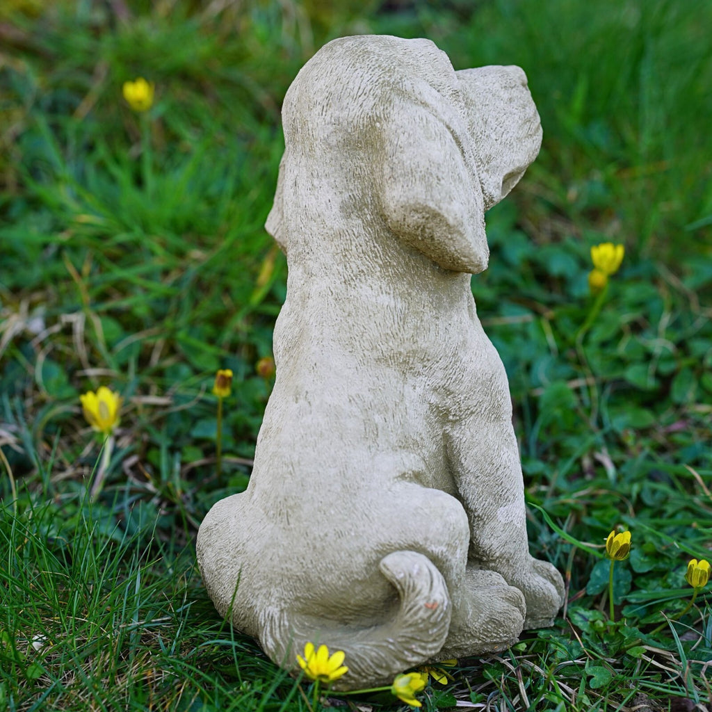 Sitting Spaniel Dog Stone Statue