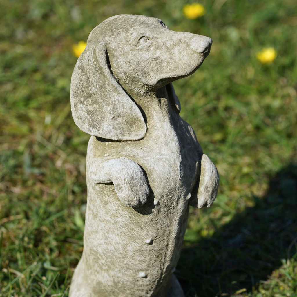 Dachshund Puppy Stone Statue